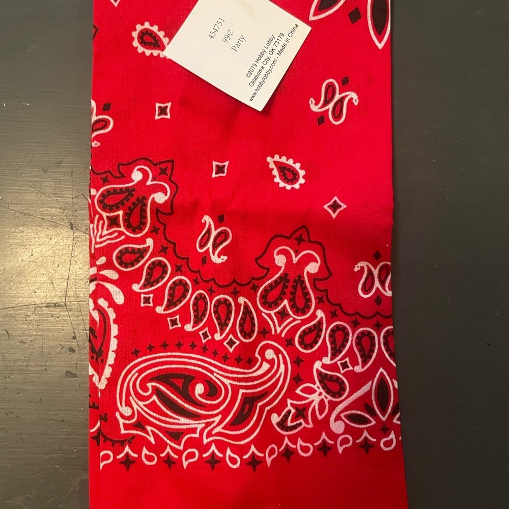 NWT Red Paisley Bandana